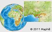 Physical Location Map of Oron, within the entire country