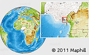 Physical Location Map of Oron, highlighted country, highlighted parent region