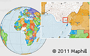 Political Location Map of Oron, highlighted country