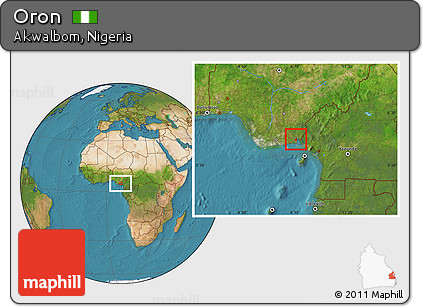 Satellite Location Map of Oron
