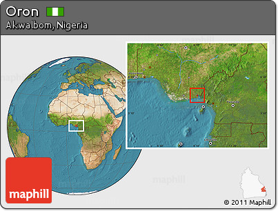 Satellite Location Map of Oron