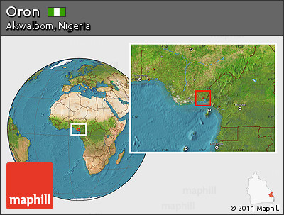 Satellite Location Map of Oron