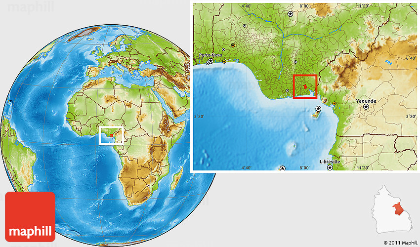Physical Location Map of Uruan