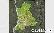 Satellite 3D Map of Anambra, darken, semi-desaturated