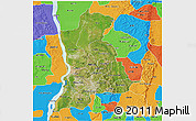 Satellite 3D Map of Anambra, political outside