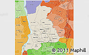 Shaded Relief 3D Map of Anambra, political shades outside