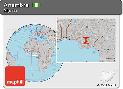 Gray Location Map of Anambra