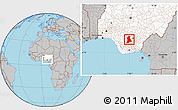 Gray Location Map of Anambra, highlighted country