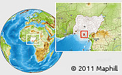 Physical Location Map of Anambra, highlighted country, within the entire country