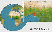 Satellite Location Map of Anambra, within the entire country
