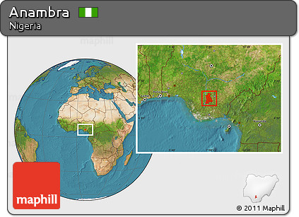 Satellite Location Map of Anambra
