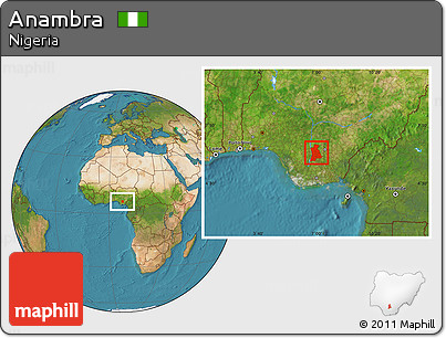 Satellite Location Map of Anambra