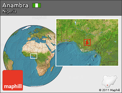 Satellite Location Map of Anambra