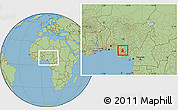 Savanna Style Location Map of Anambra, within the entire country