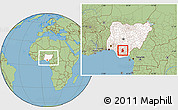 Savanna Style Location Map of Anambra, highlighted country, within the entire country