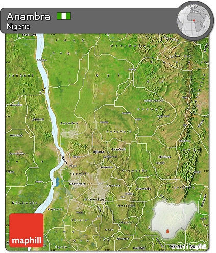 Satellite Map of Anambra