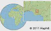 Savanna Style Location Map of Oyi