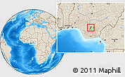 Shaded Relief Location Map of Oyi