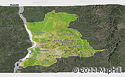 Satellite Panoramic Map of Anambra, darken, semi-desaturated