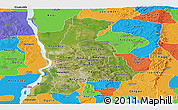 Satellite Panoramic Map of Anambra, political outside