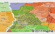 Satellite Panoramic Map of Anambra, political shades outside