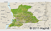 Satellite Panoramic Map of Anambra, shaded relief outside