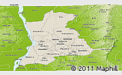 Shaded Relief Panoramic Map of Anambra, physical outside