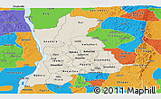 Shaded Relief Panoramic Map of Anambra, political outside