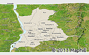 Shaded Relief Panoramic Map of Anambra, satellite outside
