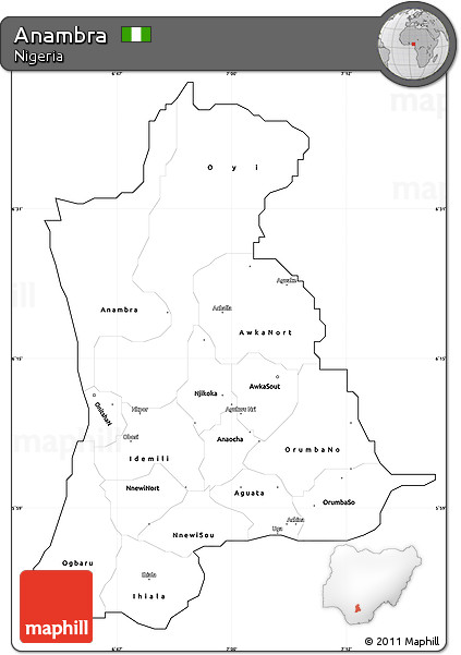 Blank Simple Map of Anambra, cropped outside