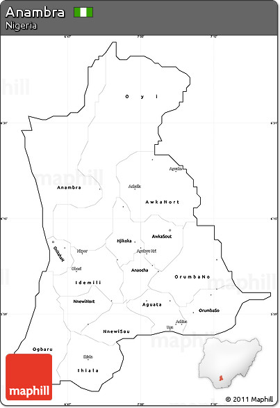 Blank Simple Map of Anambra, cropped outside