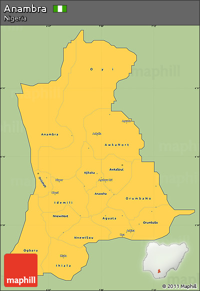 Savanna Style Simple Map of Anambra, cropped outside