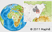 Physical Location Map of Billiri, highlighted country, highlighted parent region