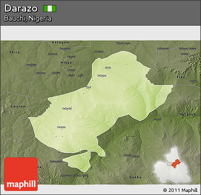 Physical 3D Map of Darazo, darken