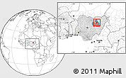 Blank Location Map of Darazo, highlighted country, highlighted parent region, within the entire country