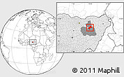 Blank Location Map of Darazo, highlighted country, highlighted parent region