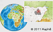 Physical Location Map of Darazo, highlighted country, highlighted parent region