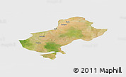 Satellite Panoramic Map of Darazo, single color outside