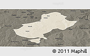 Shaded Relief Panoramic Map of Darazo, darken