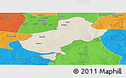 Shaded Relief Panoramic Map of Darazo, political outside