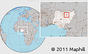 Gray Location Map of Shira, highlighted country, within the entire country