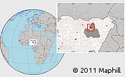 Gray Location Map of Shira, highlighted country, highlighted parent region