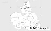 Silver Style Simple Map of Bauchi, single color outside