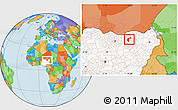 Political Location Map of Zaki, highlighted country