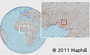 Gray Location Map of Apa, within the entire country, hill shading