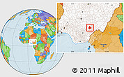 Political Location Map of Gboko, highlighted country