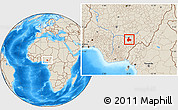 Shaded Relief Location Map of Gboko