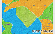 Physical Map of Ukum, political outside