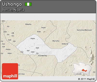 Classic Style 3D Map of Ushongo