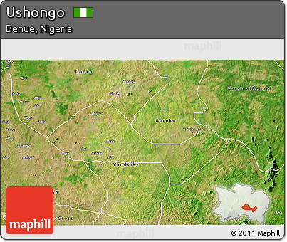 Satellite 3D Map of Ushongo